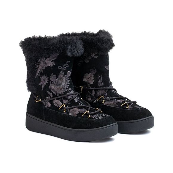 Johnny Was Shoes - Johnny Was Freya Suede Moon Boot